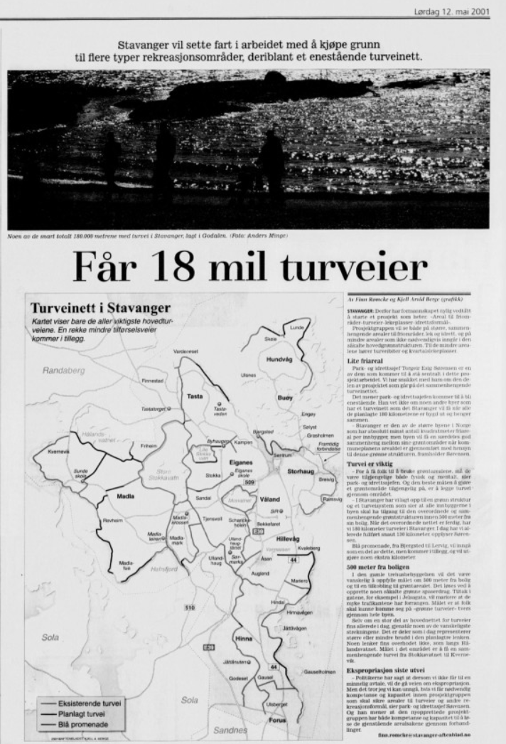 Avisfaksimile om starten av friområdeprosjektet