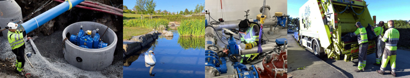 kollasj av arbeidshverdagen til vann avløp og renovasjon