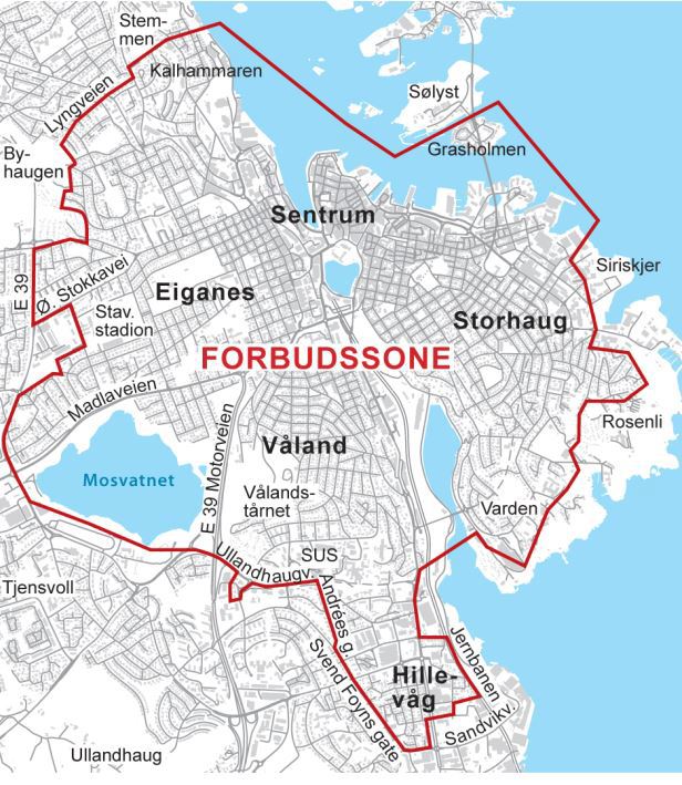 Kart over forbudssone for fyrverkeri