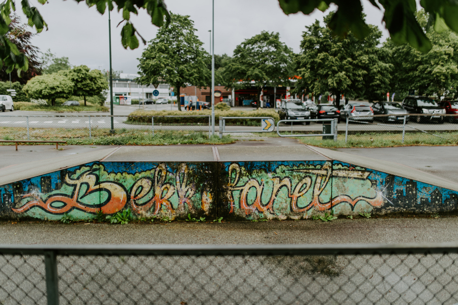 Tagging i skateparken i Bekkefaret