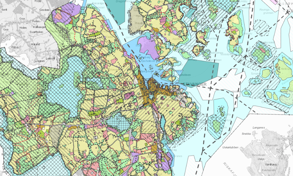 Et utsnitt fra kommuneplankartet