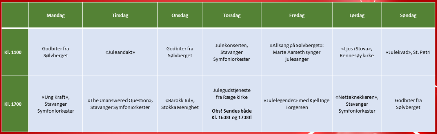 Kultur TV på sykehjem. Her vises en programoversikt.
