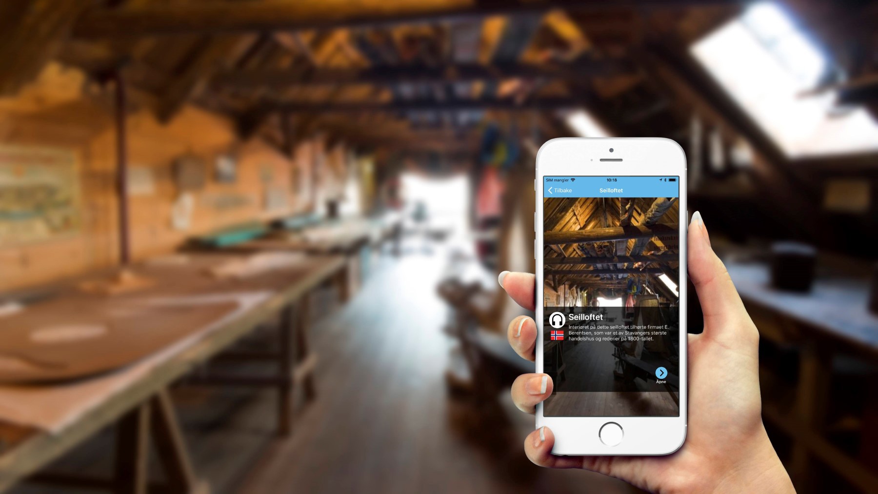 Bilde av en mobil som viser den digitale løsningen.