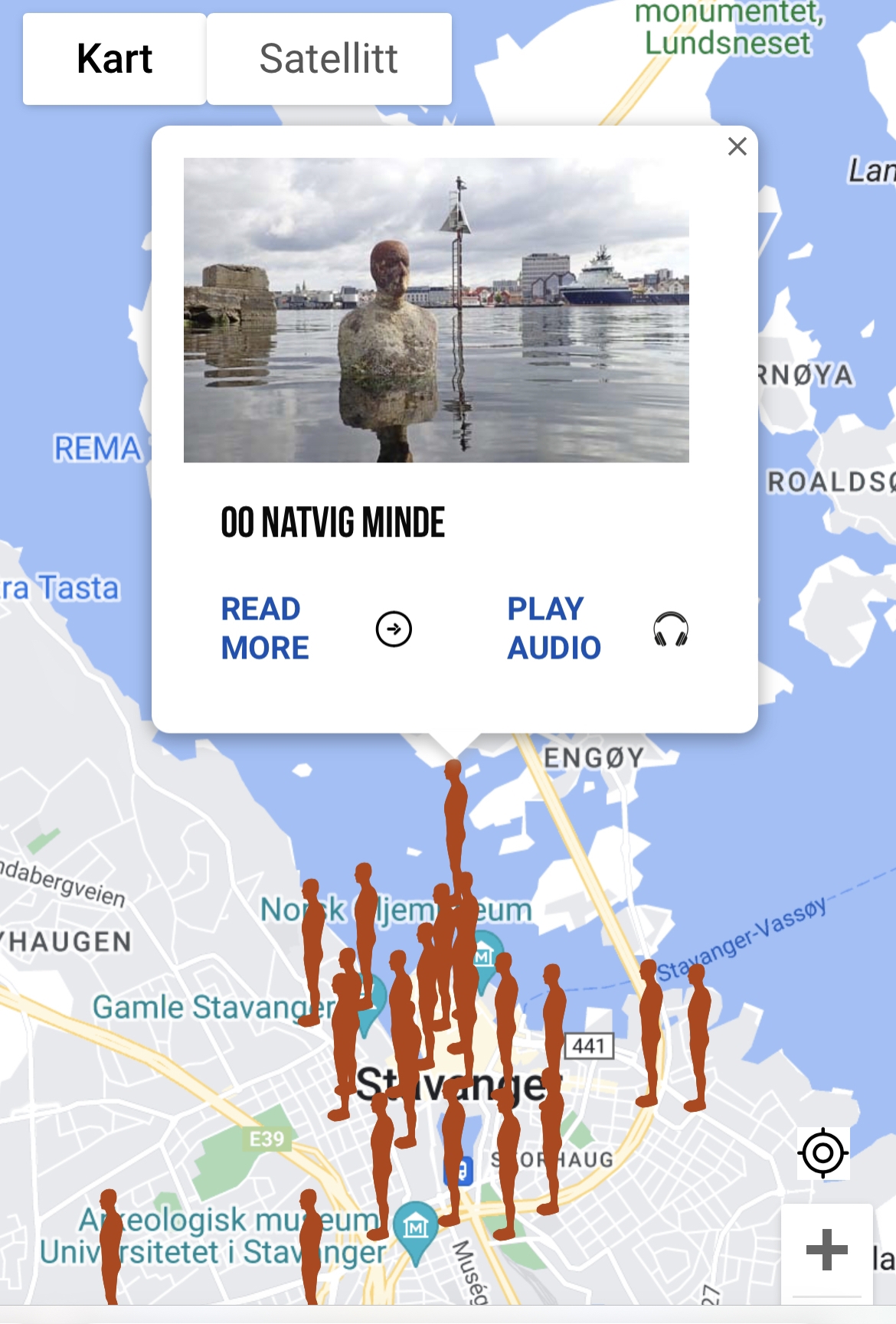 Kart, Broken Column med syntetisk tale