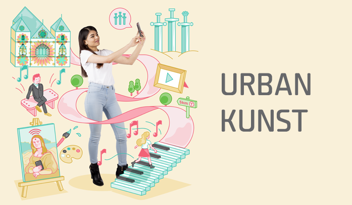 Illustrasjon for satsningsområde urban kunst i kommunens smartbyavdeling.