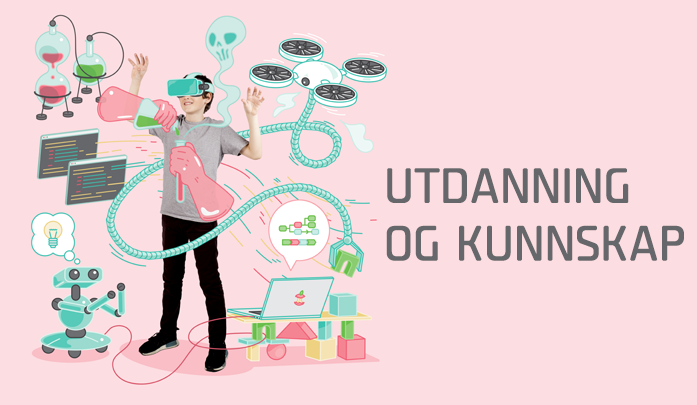 Illustrasjon for satsningsområde utdanning og kunnskap i kommunens smartbyavdeling.