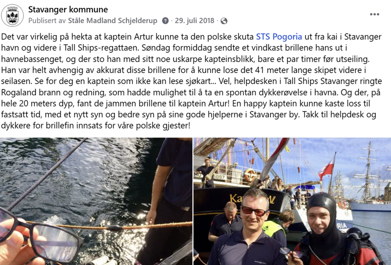 Faksimile av Facebook-innlegg fra 2018