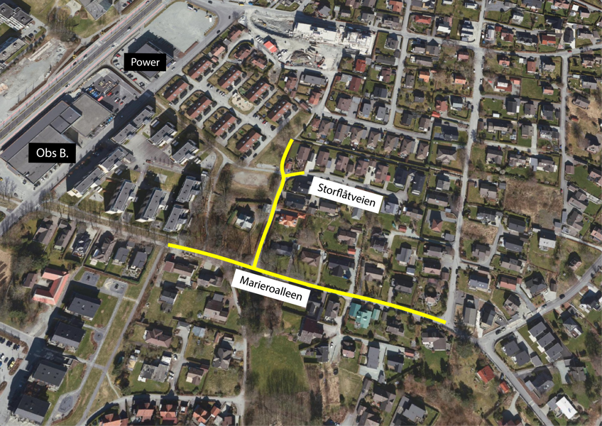 Et kart som viser hvor arbeidet skal foregå.