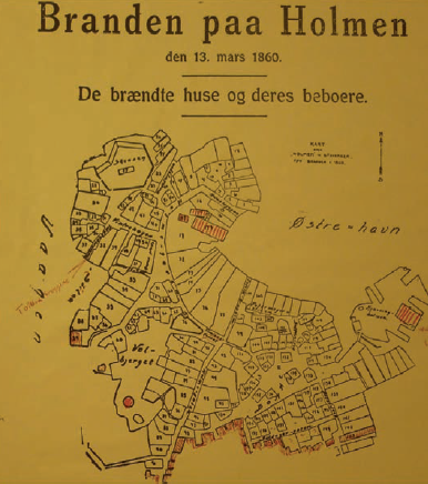 Holmenbrannen i Stavanger i 1860