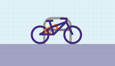 Figur som viser A-stativ med vanlig sykkel
