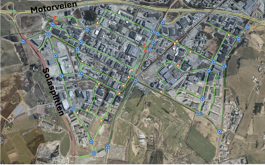 Kart over forkjørsveier