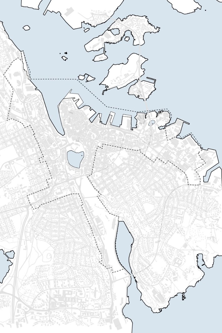 Kart som viser sentrumssonen