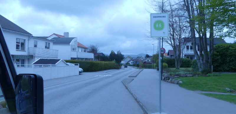 Skilt med "Droppsone"